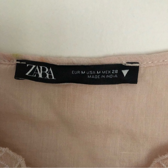Zara tie dye embroidered lace trim camisole tank top, cream pink size Medium - Picture 8 of 14